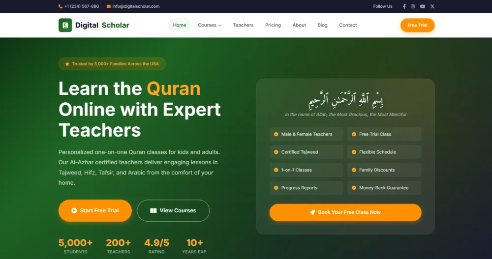An online Quran academy for American families